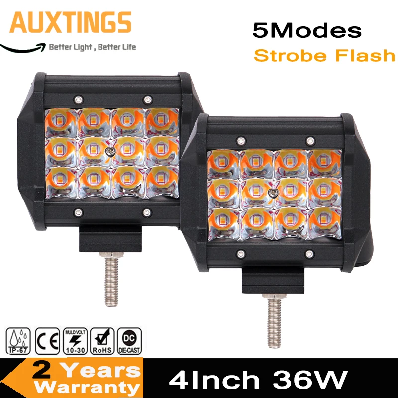 2PC 4" 7D 36W LED Work Light Strobe LED Light Bar Offroad Led Bar Driving Work Fog Lamp for Trucks ATV Boat 4x4 4WD 12V 24V
2PC 4" 7D 36W LED Work Light Strobe LED Light Bar Offroad Led Bar Driving Work Fog Lamp for Trucks ATV Boat 4x4 4WD 12V 24V