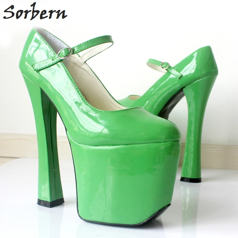 Sorbern Blue Special Heels Slingback Sandals High Heels Thick Sole Shoes Size 12 Woman Designer Sandals Platform Sandals New