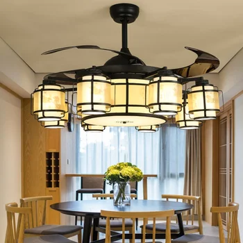 Ceiling Fan Light New Chinese Invisible Fan Light Simple Lamp with Remote Control LED Light
Ceiling Fan Light New Chinese Invisible Fan Light Simple Lamp with Remote Control LED Light