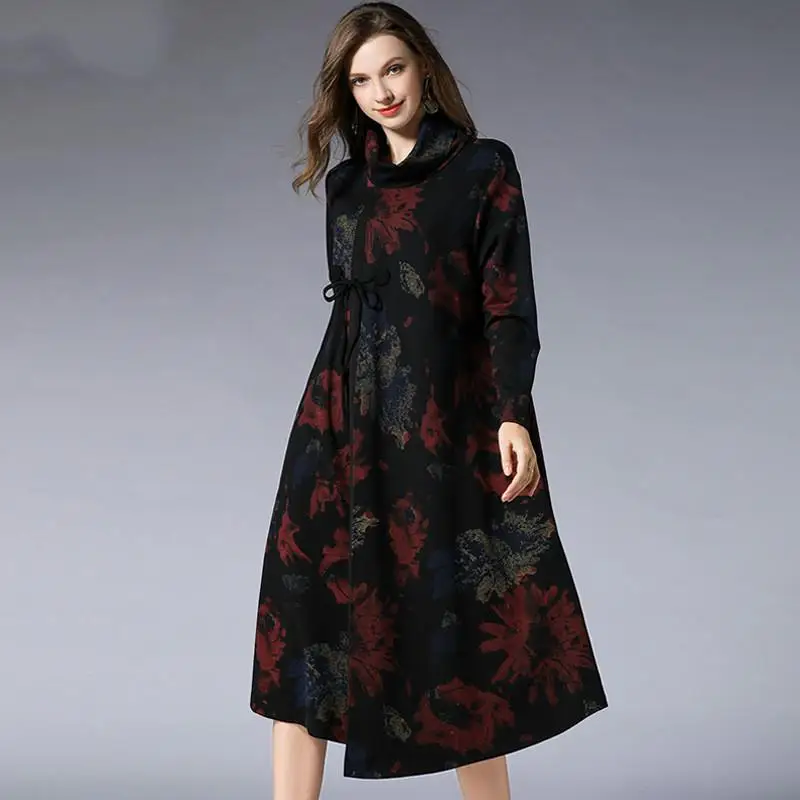 Women Winter Fashion Skirt Loose Turtleneck Print Tie Bottoming Dress Maternity Clothes Pregnant Dresses
Women Winter Fashion Skirt Loose Turtleneck Print Tie Bottoming Dress Maternity Clothes Pregnant Dresses