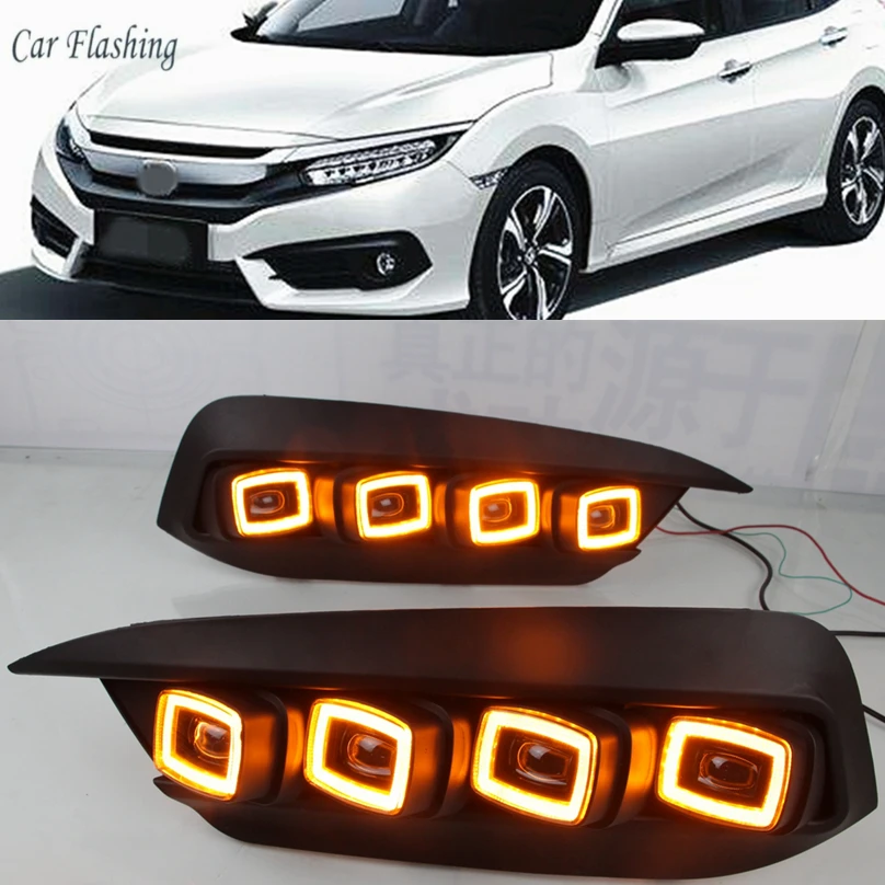 Car Flashing 2pcs For Honda Civic 10th 2016 2017 2018 Turning Yellow Signal LED DRL Daytime Running Light Daylight lamps
Car Flashing 2pcs For Honda Civic 10th 2016 2017 2018 Turning Yellow Signal LED DRL Daytime Running Light Daylight lamps