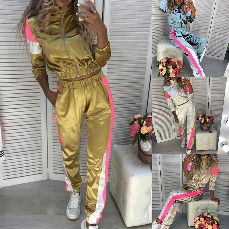 Sfit Women Contrast Color Side Strap Elastic Waist Zipper Closure Tracksuit Sweatshirts Fleece Joggers 2-piece Casual Sports Set
Sfit Women Contrast Color Side Strap Elastic Waist Zipper Closure Tracksuit Sweatshirts Fleece Joggers 2-piece Casual Sports Set