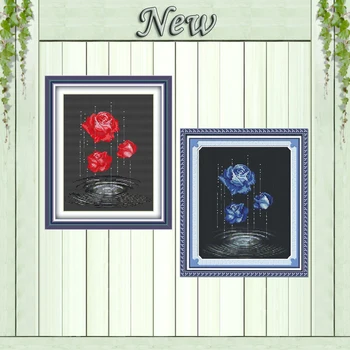 rose red blue rain diy painting black cloth unprinted counted on canvas DMC 11CT 14CT Cross Stitch kits embroider needlework Set
rose red blue rain diy painting black cloth unprinted counted on canvas DMC 11CT 14CT Cross Stitch kits embroider needlework Set
