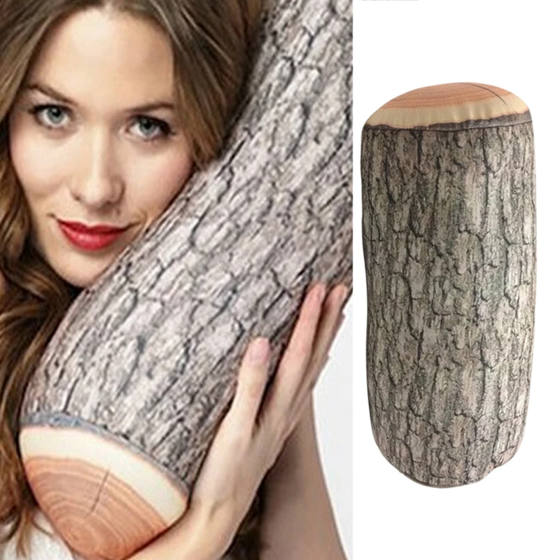 Image 36*19cm Decorative Cylinder Tree Stump Cushions Home Decor Soft Plush Funny Throw Pillows For Livingroom Car