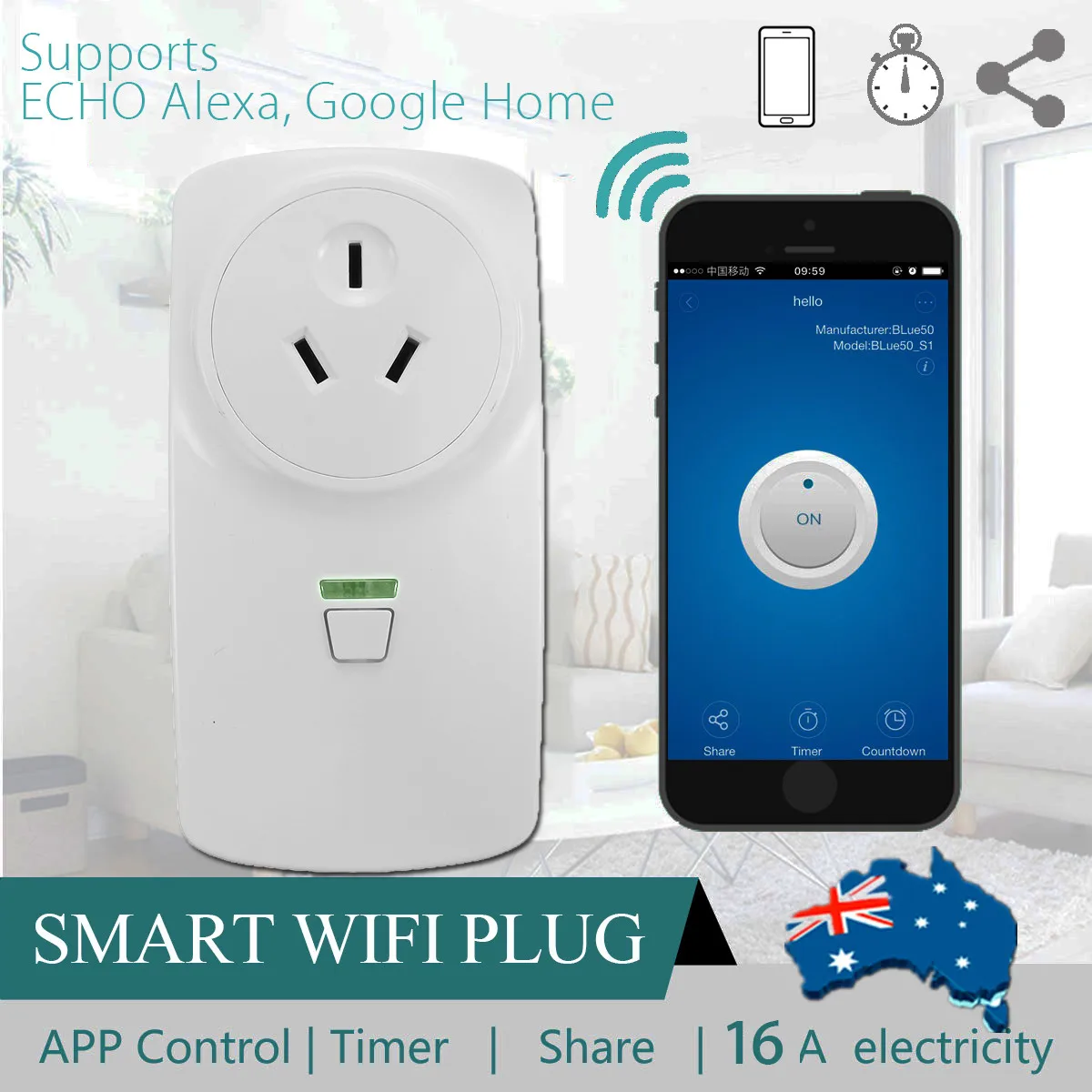 KINCO 16A Wifi Smart Plug AU Outlet Timer Remote Control Power Monitor Energy Saver Works with Alexa Google Home AC 85-265V
KINCO 16A Wifi Smart Plug AU Outlet Timer Remote Control Power Monitor Energy Saver Works with Alexa Google Home AC 85-265V