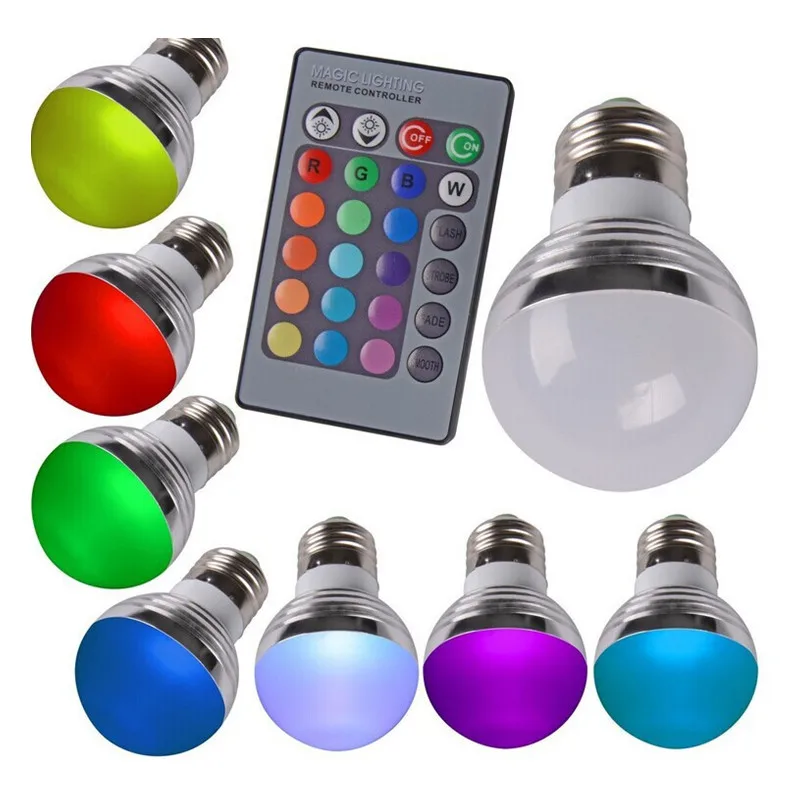 NEW E27 E14 RGB LED Lamp LED RGB Bulb Light Lamp 110V 220V Remote Control 16 Color Change Lampada LED Luz
NEW E27 E14 RGB LED Lamp LED RGB Bulb Light Lamp 110V 220V Remote Control 16 Color Change Lampada LED Luz