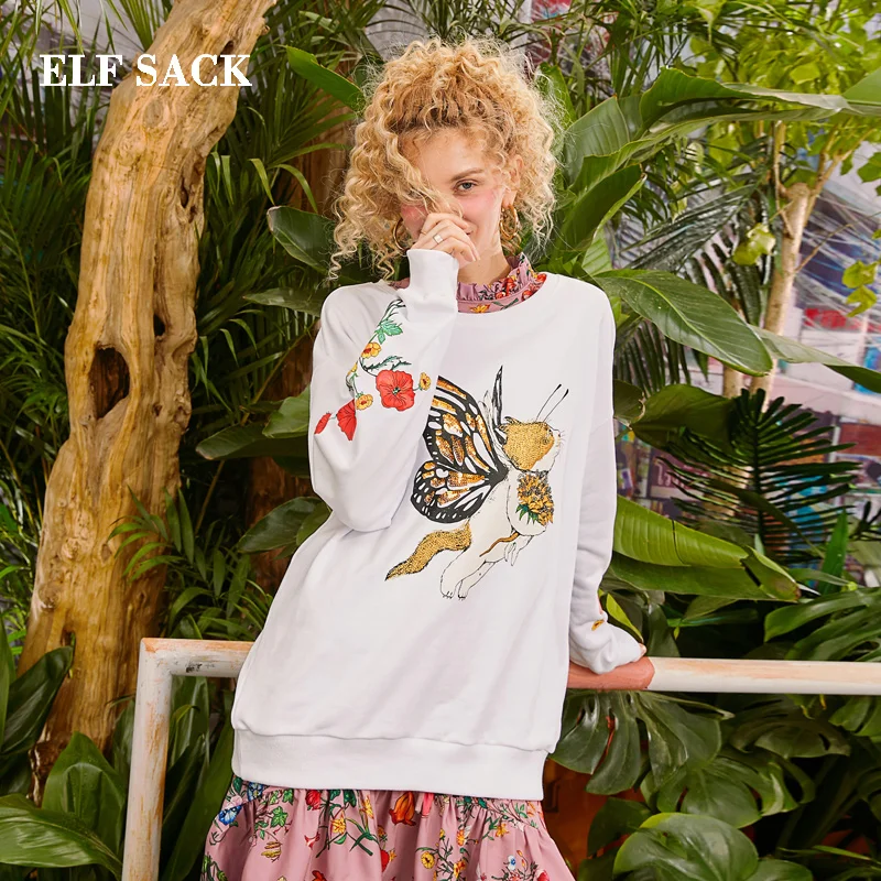 ELF SACK Spring New Oversized Sweatshirts Woman Casual Knitted O-Neck Hoodies Ladies Pullovers Full Print Female Sweatshirts
ELF SACK Spring New Oversized Sweatshirts Woman Casual Knitted O-Neck Hoodies Ladies Pullovers Full Print Female Sweatshirts