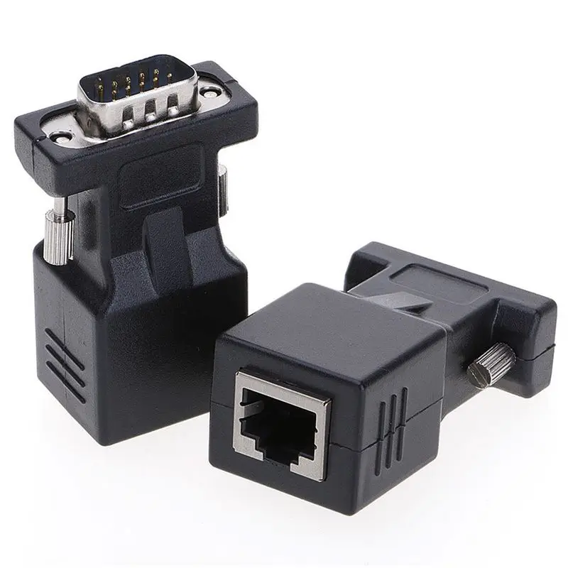 HGA66 Cat5/Cat6/RJ45 VGA Extender Adapter, VGA 15 Pin Male to RJ45 Female Network Cable Connector 2Pack
HGA66 Cat5/Cat6/RJ45 VGA Extender Adapter, VGA 15 Pin Male to RJ45 Female Network Cable Connector 2Pack