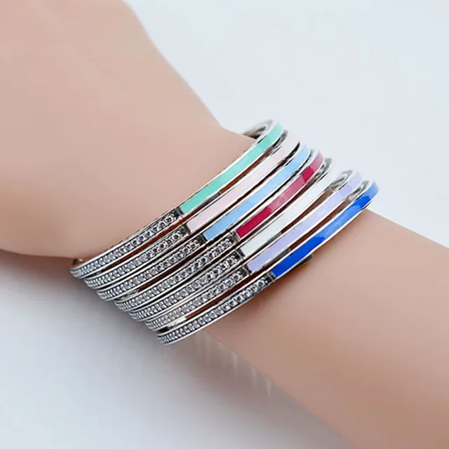 100% 925 Sterling Silver Bracelet Bangle 7color Multiple choice Color Diamond Silver Bracelet New Epoxy enamel bracelet
100% 925 Sterling Silver Bracelet Bangle 7color Multiple choice Color Diamond Silver Bracelet New Epoxy enamel bracelet