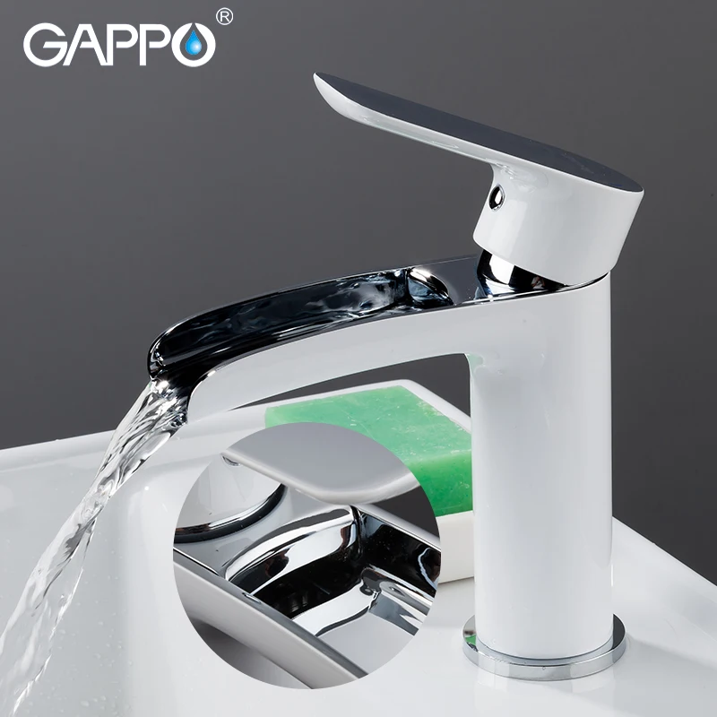 

GAPPO waterfall Spout Basin Faucets white bathroom taps basin faucets sink faucet tap basin mixer One Hole Deck Mount Lavatory