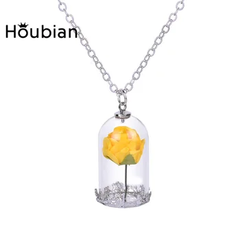 Wholesale 50pcs Charms Bottle Glass Dry Rose Flowers Necklace Pendants For Women Beauty and the Beast Silver Plated Jewelry Gift
Wholesale 50pcs Charms Bottle Glass Dry Rose Flowers Necklace Pendants For Women Beauty and the Beast Silver Plated Jewelry Gift