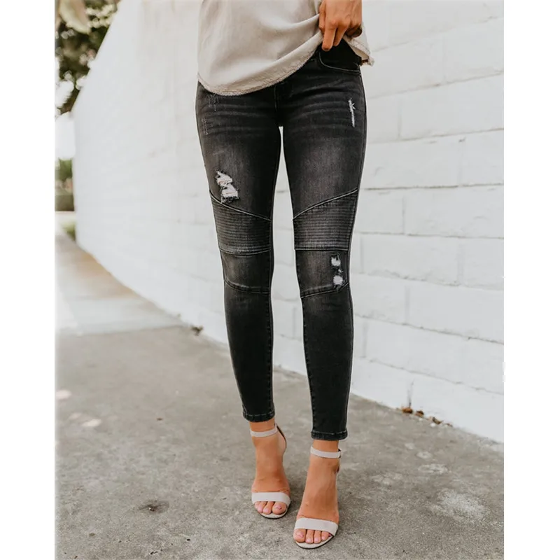 Women Skinny Ripped Jeans Pleated Pants Cool Vintage Push Up Denim Jeans Mid Waist Casual Hole Boyfriend Jeans Slim Mom Jeans
Women Skinny Ripped Jeans Pleated Pants Cool Vintage Push Up Denim Jeans Mid Waist Casual Hole Boyfriend Jeans Slim Mom Jeans