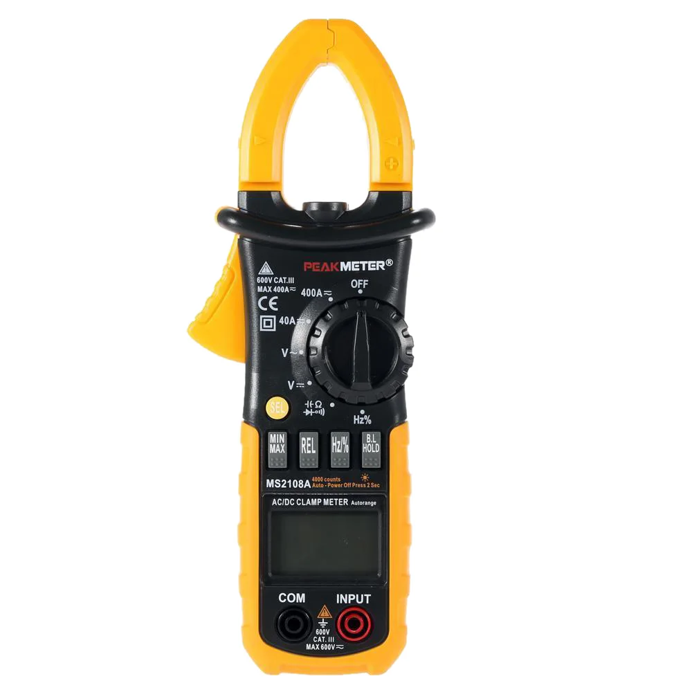 PEAKMETER MS2108A Digital Clamp Meter AC/DC AMP Volt Resistance Capacitance Test LS 41IF
PEAKMETER MS2108A Digital Clamp Meter AC/DC AMP Volt Resistance Capacitance Test LS 41IF