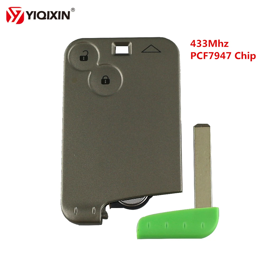 YIQIXIN 2 Button Remote Smart Car Key Card 433Mhz ID46 PCF7947 Chip For Renault Laguna Smart Card Espace 2001-2006 With Blade
YIQIXIN 2 Button Remote Smart Car Key Card 433Mhz ID46 PCF7947 Chip For Renault Laguna Smart Card Espace 2001-2006 With Blade