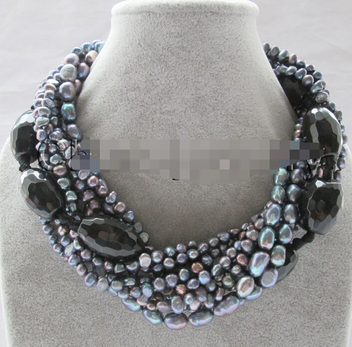 Miss charm Jew1893 10row 5-6-11mm natural black baroque freshwater pearl &30mm agate necklace
Miss charm Jew1893 10row 5-6-11mm natural black baroque freshwater pearl &30mm agate necklace