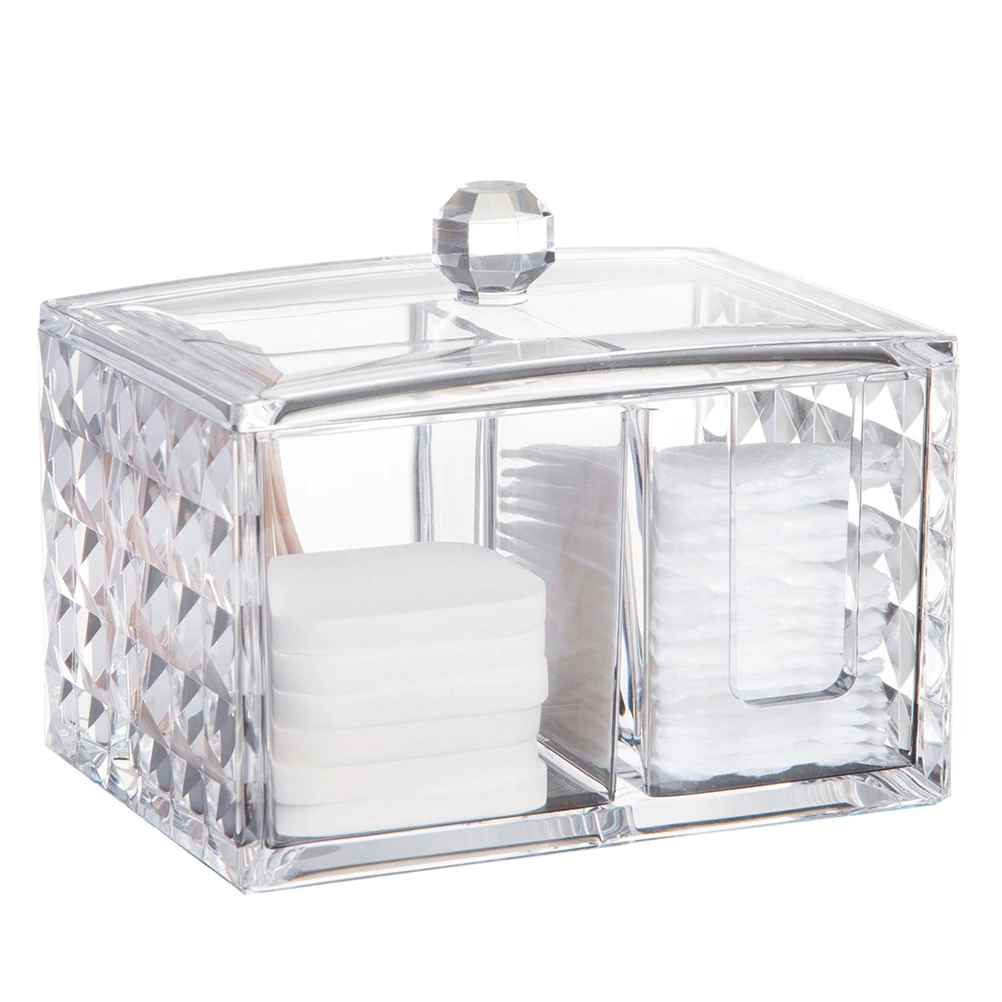 1 pc Storage Box Diamond Pattern Dustproof Acrylic Transparent Case Organizer Holder with Lid for Swabs Cotton Pads
1 pc Storage Box Diamond Pattern Dustproof Acrylic Transparent Case Organizer Holder with Lid for Swabs Cotton Pads