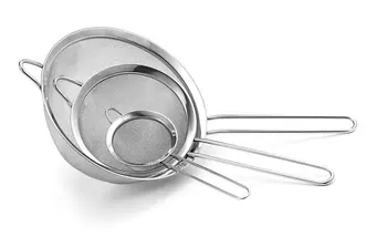 Fine Mesh Stainless Steel Strainer Set of 3 for Strain Pasta Noodles Quinoa Cocktails Tea Sift & Sieve Flour & Powdered Sugar
Fine Mesh Stainless Steel Strainer Set of 3 for Strain Pasta Noodles Quinoa Cocktails Tea Sift & Sieve Flour & Powdered Sugar