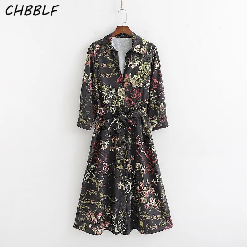 CHBBLF women floral print midi dress three quarter sleeve bow tie sashes female casual dresses vintage chic vestido POP1856
CHBBLF women floral print midi dress three quarter sleeve bow tie sashes female casual dresses vintage chic vestido POP1856