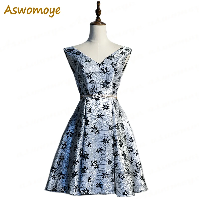 Aswomoye Short Evening Dress 2018 Sexy Backless Sequined Party Dress A-Line Prom Dress with Sashes Custom Size Robe De Soiree
Aswomoye Short Evening Dress 2018 Sexy Backless Sequined Party Dress A-Line Prom Dress with Sashes Custom Size Robe De Soiree