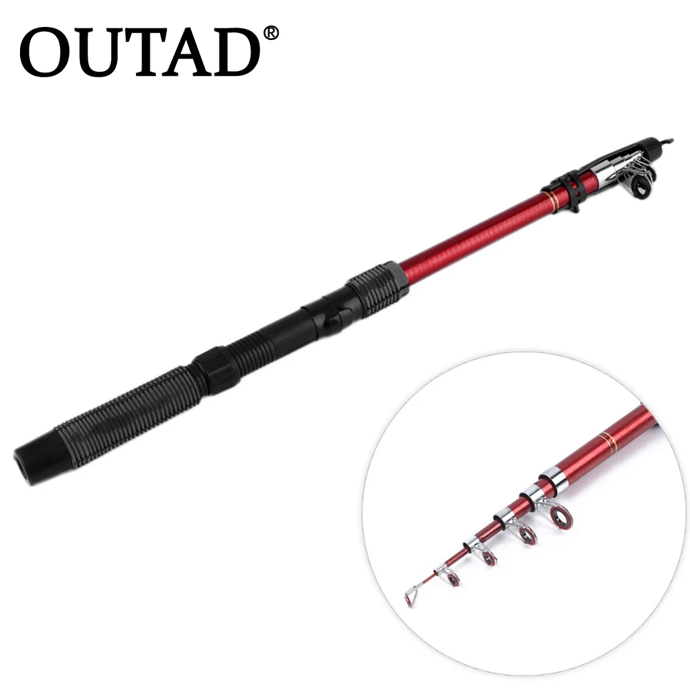 

OUTAD 1.8m Telescopic Fishing Rod Saltwater Fish Hand Fiberglass Spinning Rod Luxury Pole Device Carp Fishing Tackle Tool