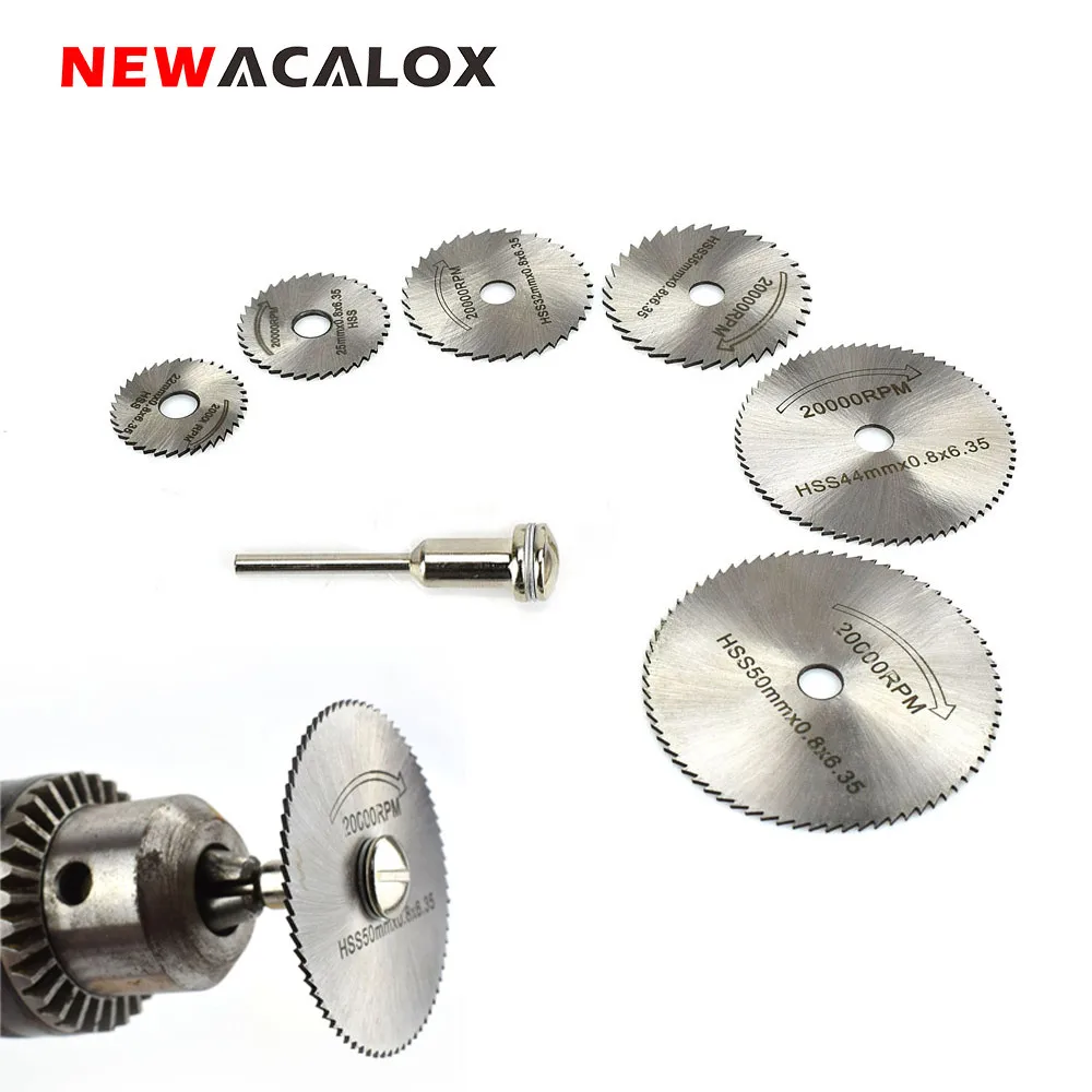 NEWACALOX 6PCS HSS Rotary Tool Woodworking Circular Saw Blades Fits Dremel 1/8" Mandrel Mini Cutting Disc+1PC Shank Mandrel
NEWACALOX 6PCS HSS Rotary Tool Woodworking Circular Saw Blades Fits Dremel 1/8" Mandrel Mini Cutting Disc+1PC Shank Mandrel