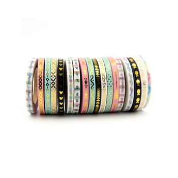 18PCS/Lot 5mm*10m Skinny slim Foil Washi Tape Set Scrapbooking Album Decorative Tape Office Supplies DIY Decorative Paper Tape
18PCS/Lot 5mm*10m Skinny slim Foil Washi Tape Set Scrapbooking Album Decorative Tape Office Supplies DIY Decorative Paper Tape