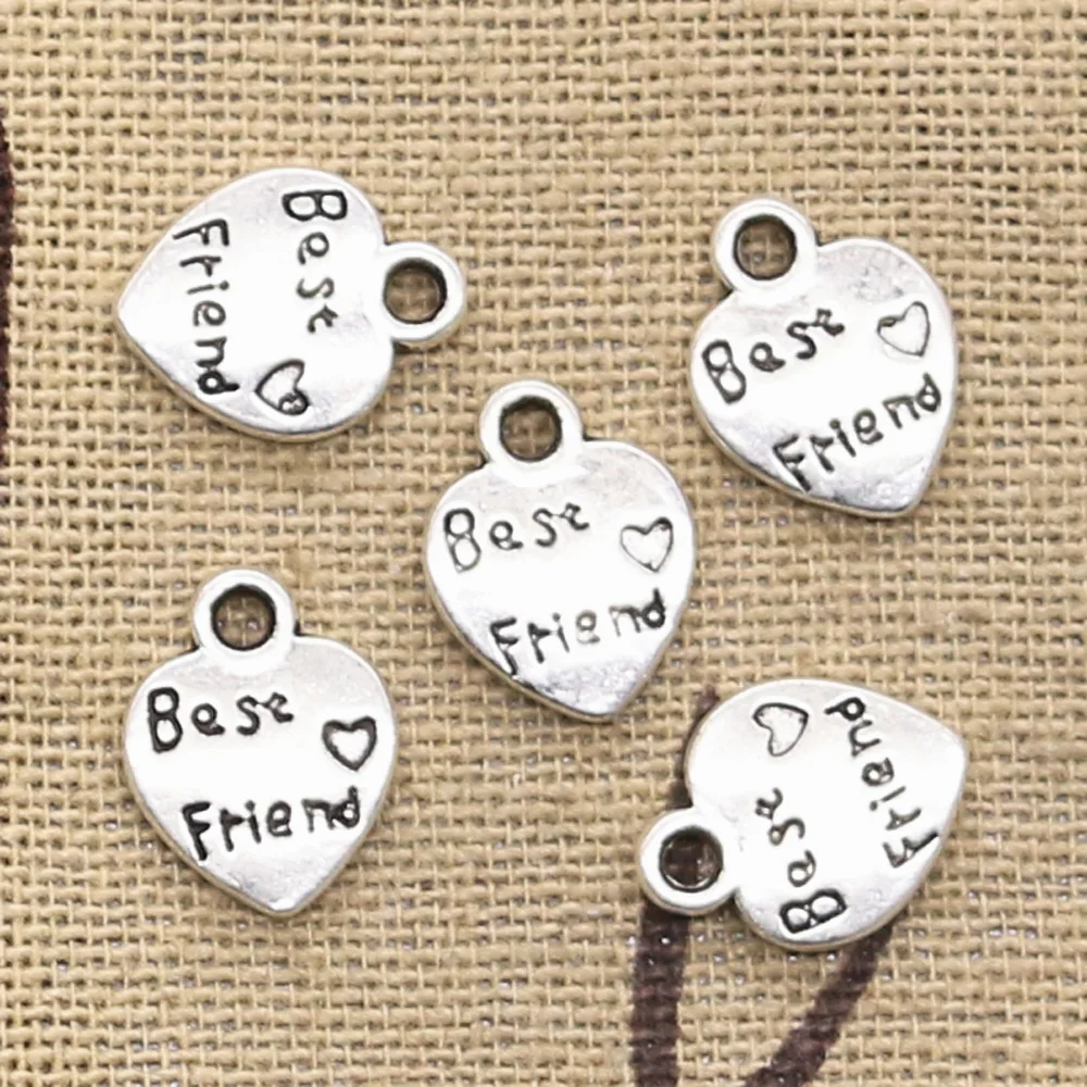 15pcs Charms Heart Best My Friend 12x10mm Antique Making Pendant fit,Vintage Tibetan Silver color,DIY Handmade Jewelry
15pcs Charms Heart Best My Friend 12x10mm Antique Making Pendant fit,Vintage Tibetan Silver color,DIY Handmade Jewelry