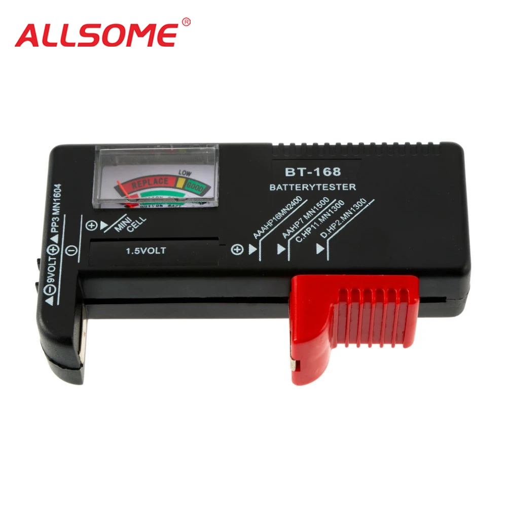 ALLSOME Universal BT168 Digital Battery Tester Checker for AA AAA 9V Button Multiple Size Battery Tester Voltage Meter Tools
ALLSOME Universal BT168 Digital Battery Tester Checker for AA AAA 9V Button Multiple Size Battery Tester Voltage Meter Tools