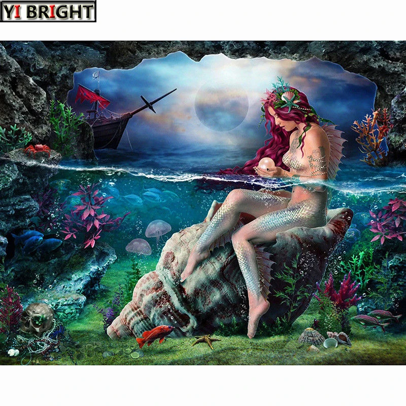 5D DIY Diamond Painting Cross Stitch Diamond Embroidery round Drill Diamond Mosaic Home Decor kids gift Mermaid On Shell
5D DIY Diamond Painting Cross Stitch Diamond Embroidery round Drill Diamond Mosaic Home Decor kids gift Mermaid On Shell