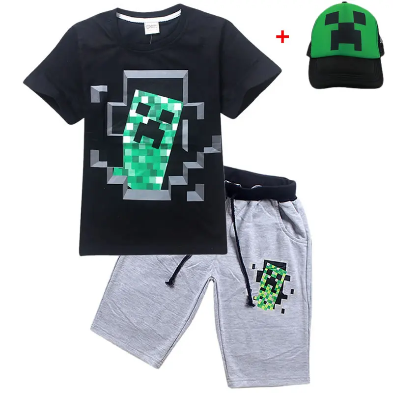 2019 Summer 100%Cotton Sports Suits for Children Tracksuit Boys Minecraft cartoon Shorts + T Shirts Kids Clothes cartoon Costume
2019 Summer 100%Cotton Sports Suits for Children Tracksuit Boys Minecraft cartoon Shorts + T Shirts Kids Clothes cartoon Costume