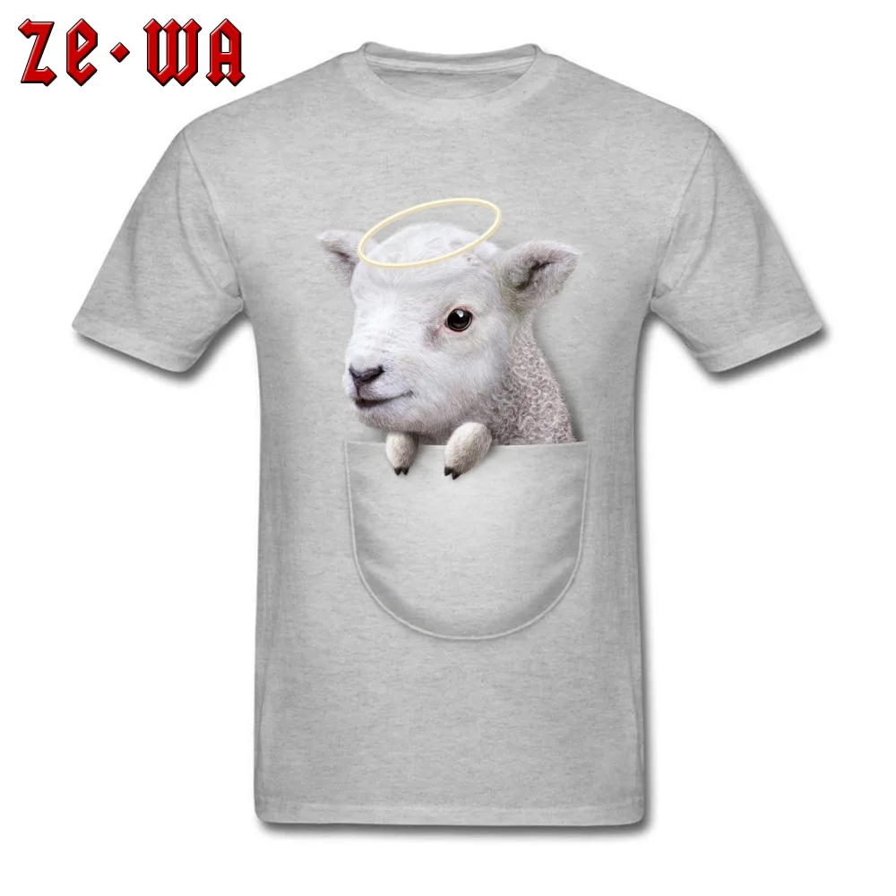 Funny Tops Shirts Hot Sale Short Sleeve Male T-Shirt TpicOriginaltitle Group Summer T-shirts Round Collar Free Shipping POCKET LAMB grey