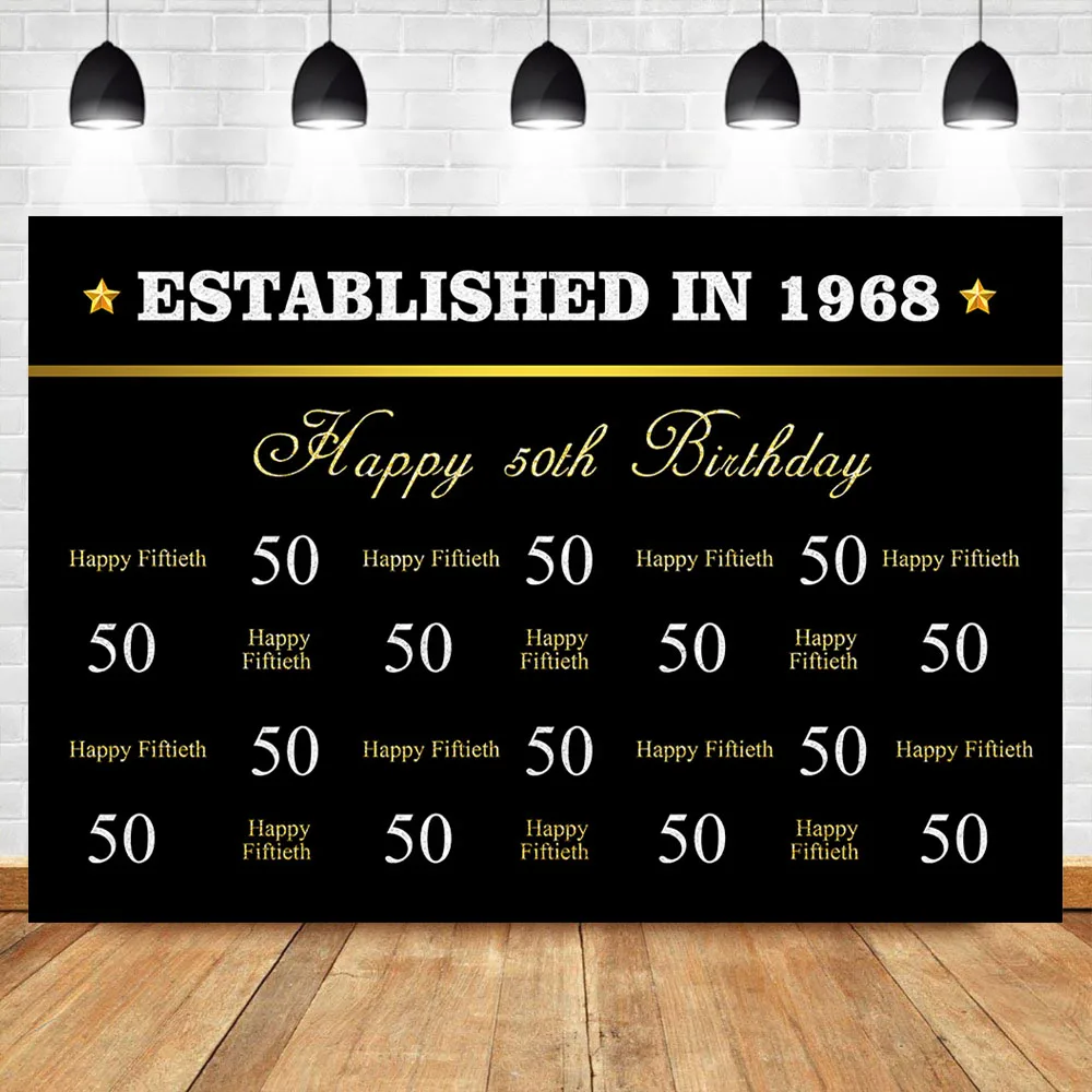 NeoBack Happy 50th Birthday Gold Backdrop Black Gold Step and Repeat Photography Backdrop 50th Birthday Party Banner Backdrops
NeoBack Happy 50th Birthday Gold Backdrop Black Gold Step and Repeat Photography Backdrop 50th Birthday Party Banner Backdrops