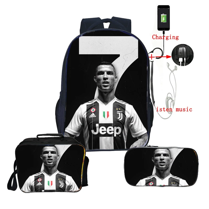 Beautiful Cristiano Ronaldo CR7 Backpack for Teens Surprise Gift Laptop Knapsack Beautiful Children Boy Girl School Bag 3pcs/set
Beautiful Cristiano Ronaldo CR7 Backpack for Teens Surprise Gift Laptop Knapsack Beautiful Children Boy Girl School Bag 3pcs/set