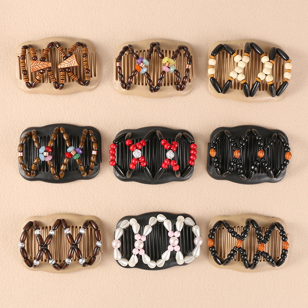 1Pcs Vintage Butterfly Simulated Wood Bead Stretchy Hair Combs Double Magic Slide Comb Clip Hairpins For Women Hair Accessories
1Pcs Vintage Butterfly Simulated Wood Bead Stretchy Hair Combs Double Magic Slide Comb Clip Hairpins For Women Hair Accessories
