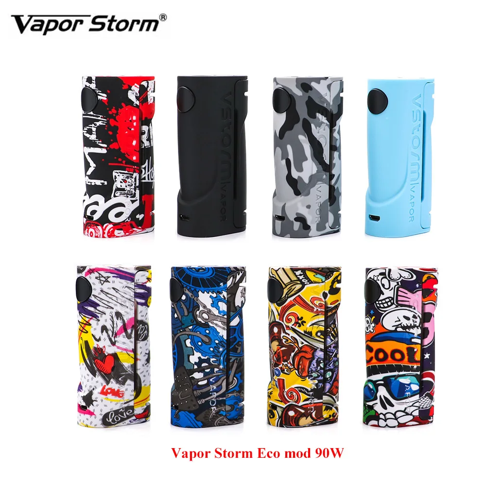 Vapor Storm Eco Box Mod 90W with 10s Continuous Vape Time by 18650 Electronic Cigarette Vape Mod Bypass Mode c vs thor pro