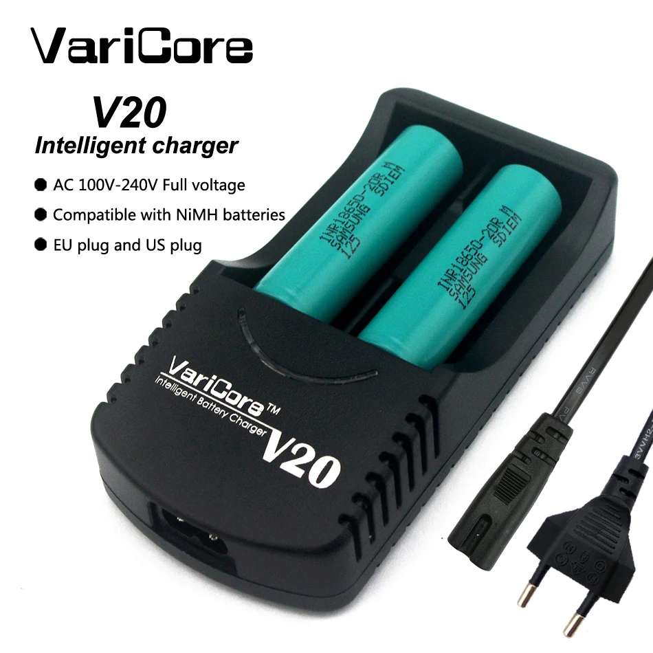 VariCore V20 18650 battery charger 18650 26650 18500 16340 14500 18350 lithium battery 1.2 V AA / AAA NiMH batteries
VariCore V20 18650 battery charger 18650 26650 18500 16340 14500 18350 lithium battery 1.2 V AA / AAA NiMH batteries