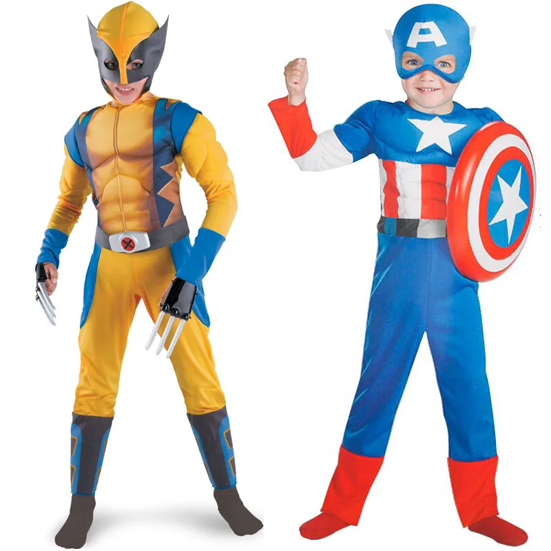 Children Kids Halloween Costume For Cosplay Show Costumes Muscle Wolverine With Claws Captain America Suit Clothes
Children Kids Halloween Costume For Cosplay Show Costumes Muscle Wolverine With Claws Captain America Suit Clothes