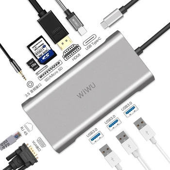 WIWU 10 in 1 USB Hub for MacBook USB C to HDMI/VGA/RJ45 Thunderbolt 3 Adapter for Dell/Samsung/Huawei P20 Pro Type-c USB 3.0 Hub
WIWU 10 in 1 USB Hub for MacBook USB C to HDMI/VGA/RJ45 Thunderbolt 3 Adapter for Dell/Samsung/Huawei P20 Pro Type-c USB 3.0 Hub