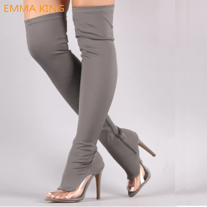 Spring Autumn Stretch Over The Knee Boots Women PVC Peep Toe High Heels Thigh High Boots Side Zipper Stilettos Sexy Long Boots
Spring Autumn Stretch Over The Knee Boots Women PVC Peep Toe High Heels Thigh High Boots Side Zipper Stilettos Sexy Long Boots
