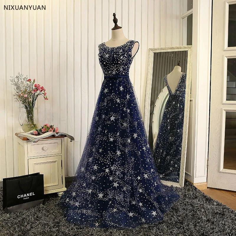Темно Синее Платье С Блестками