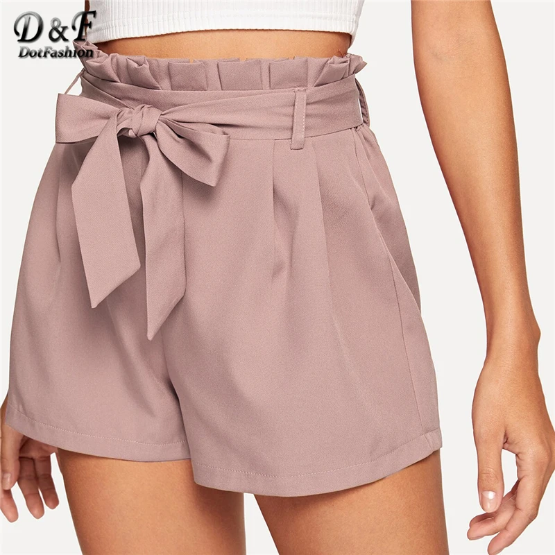 Dotfashion Solid Self Tie Waist Paperbag Shorts Women 2019 Summer Casual Shorts Ladies High Waist Fashion Wide Leg Shorts
Dotfashion Solid Self Tie Waist Paperbag Shorts Women 2019 Summer Casual Shorts Ladies High Waist Fashion Wide Leg Shorts