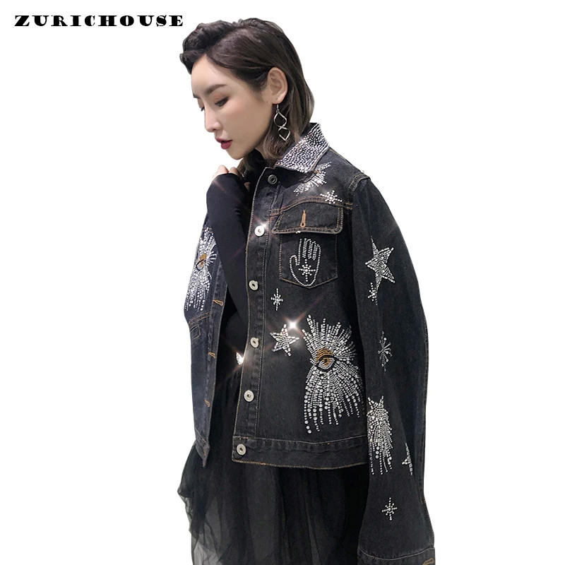 Streetwear Fashion Geometric Patterns Diamond Jeans Jacket Women Spring Basic Coat 2019 New Steampunk Style Black Denim Jacket
Streetwear Fashion Geometric Patterns Diamond Jeans Jacket Women Spring Basic Coat 2019 New Steampunk Style Black Denim Jacket