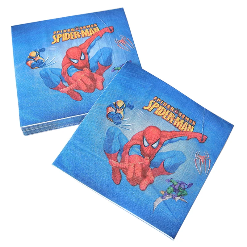 20pcs/bag Character Spiderman napkin Children Birthday Party Decorations Kids Party Supplies Birthday Disposable Tableware Sets
20pcs/bag Character Spiderman napkin Children Birthday Party Decorations Kids Party Supplies Birthday Disposable Tableware Sets
