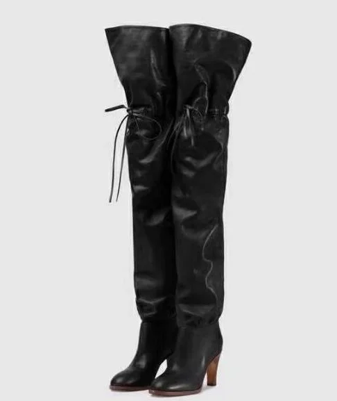 Autumn New 2018 Brand Woman Solid Red Black Round Toe Square Toe 100 mm Heel Lace Up Over The Knee Slip On Leather Thigh Boots
Autumn New 2018 Brand Woman Solid Red Black Round Toe Square Toe 100 mm Heel Lace Up Over The Knee Slip On Leather Thigh Boots
