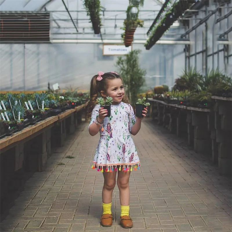 Cartoon Baby Girls Dress 2018 New Colorful Tassel Short Sleeve Printing Dress Toddle Kids Babe Child Tops Pullovers Clothes
Cartoon Baby Girls Dress 2018 New Colorful Tassel Short Sleeve Printing Dress Toddle Kids Babe Child Tops Pullovers Clothes