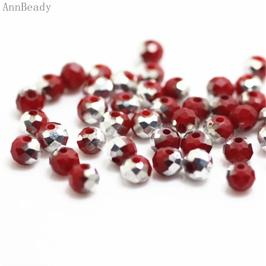 AnnBeady Solid red silver Color 3*4mm 145pcs Rondelle Austria faceted Crystal Glass Beads Loose Spacer Beads for Jewelry Making
AnnBeady Solid red silver Color 3*4mm 145pcs Rondelle Austria faceted Crystal Glass Beads Loose Spacer Beads for Jewelry Making