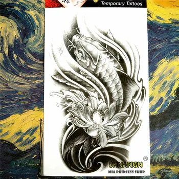 SHNAPIGN Black Koi Lotus Temporary Tattoo Body Art,12*20cm Flash Tattoo Stickers, Waterproof Fake Tatoo Henna Tatto Wall Sticker
SHNAPIGN Black Koi Lotus Temporary Tattoo Body Art,12*20cm Flash Tattoo Stickers, Waterproof Fake Tatoo Henna Tatto Wall Sticker