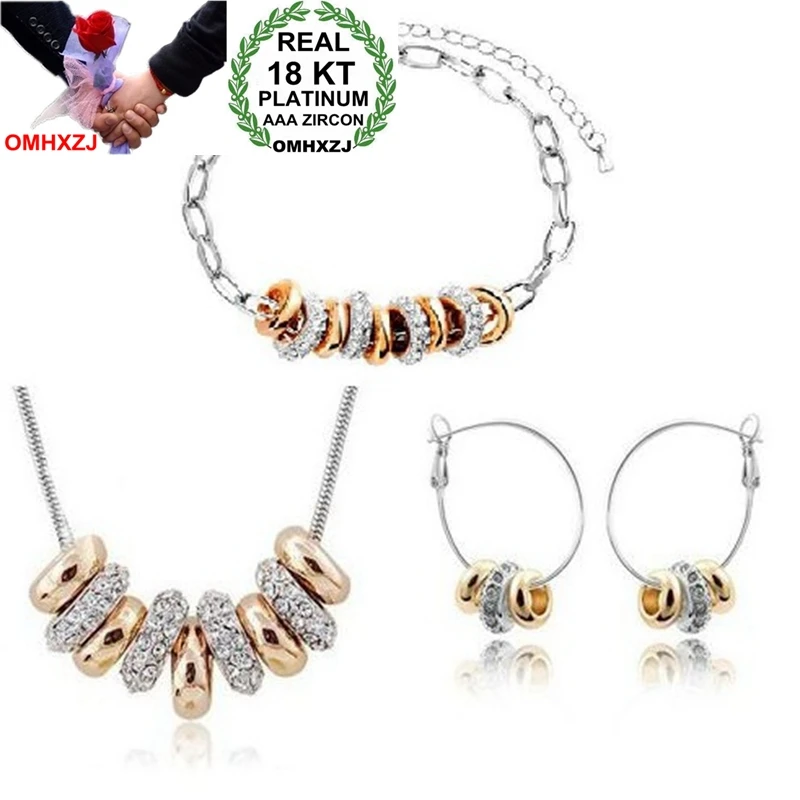 OMHXZJ Wholesale AAA Zircon Crystal Silver 18KT Platinum Woman Bride Nine Rings Necklace Earrings Bracelets Jewelry Sets ST107
OMHXZJ Wholesale AAA Zircon Crystal Silver 18KT Platinum Woman Bride Nine Rings Necklace Earrings Bracelets Jewelry Sets ST107