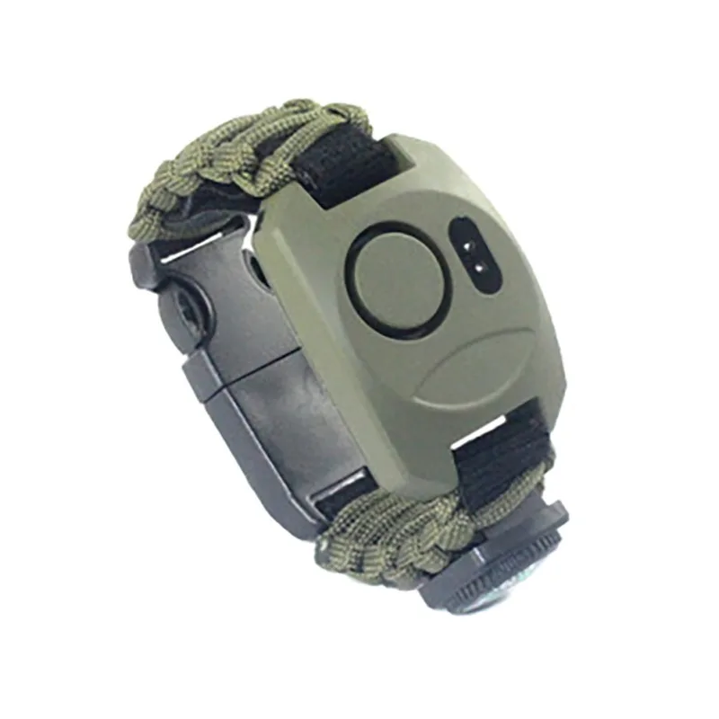 Outdoors Multifunctional Outdoor Adventure Survival SOS Emergency Light Bracelet High Decibel Alarm Bracelet Adjustable Size
Outdoors Multifunctional Outdoor Adventure Survival SOS Emergency Light Bracelet High Decibel Alarm Bracelet Adjustable Size