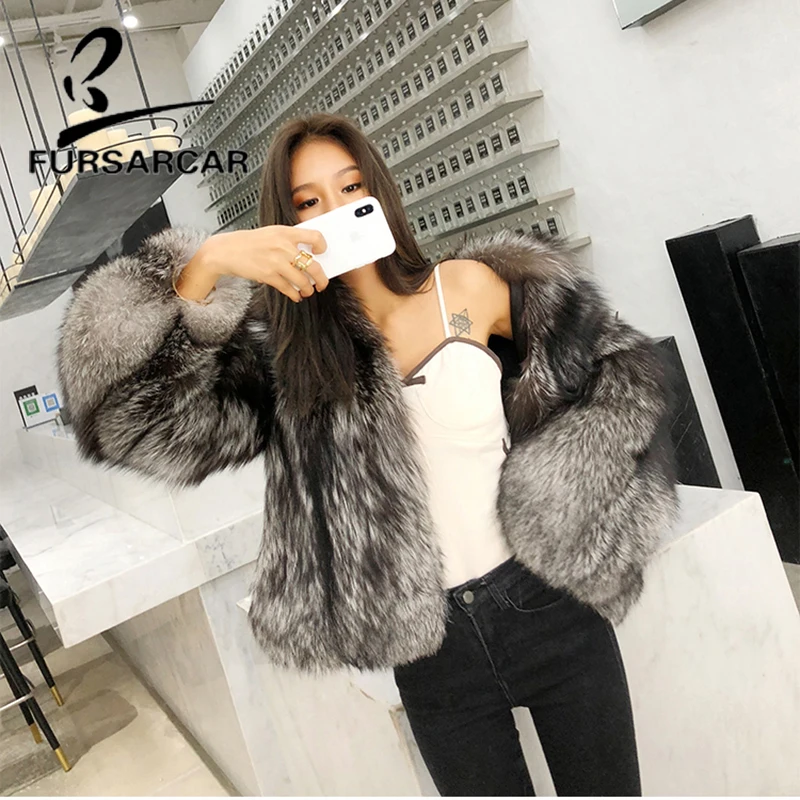 FURSARCAR 2019 New Real Fur Coat Women With Fur Collar Whole Skin Natural Silver Fox Fur Female Jacket Winter Thick Fur Outwear
FURSARCAR 2019 New Real Fur Coat Women With Fur Collar Whole Skin Natural Silver Fox Fur Female Jacket Winter Thick Fur Outwear